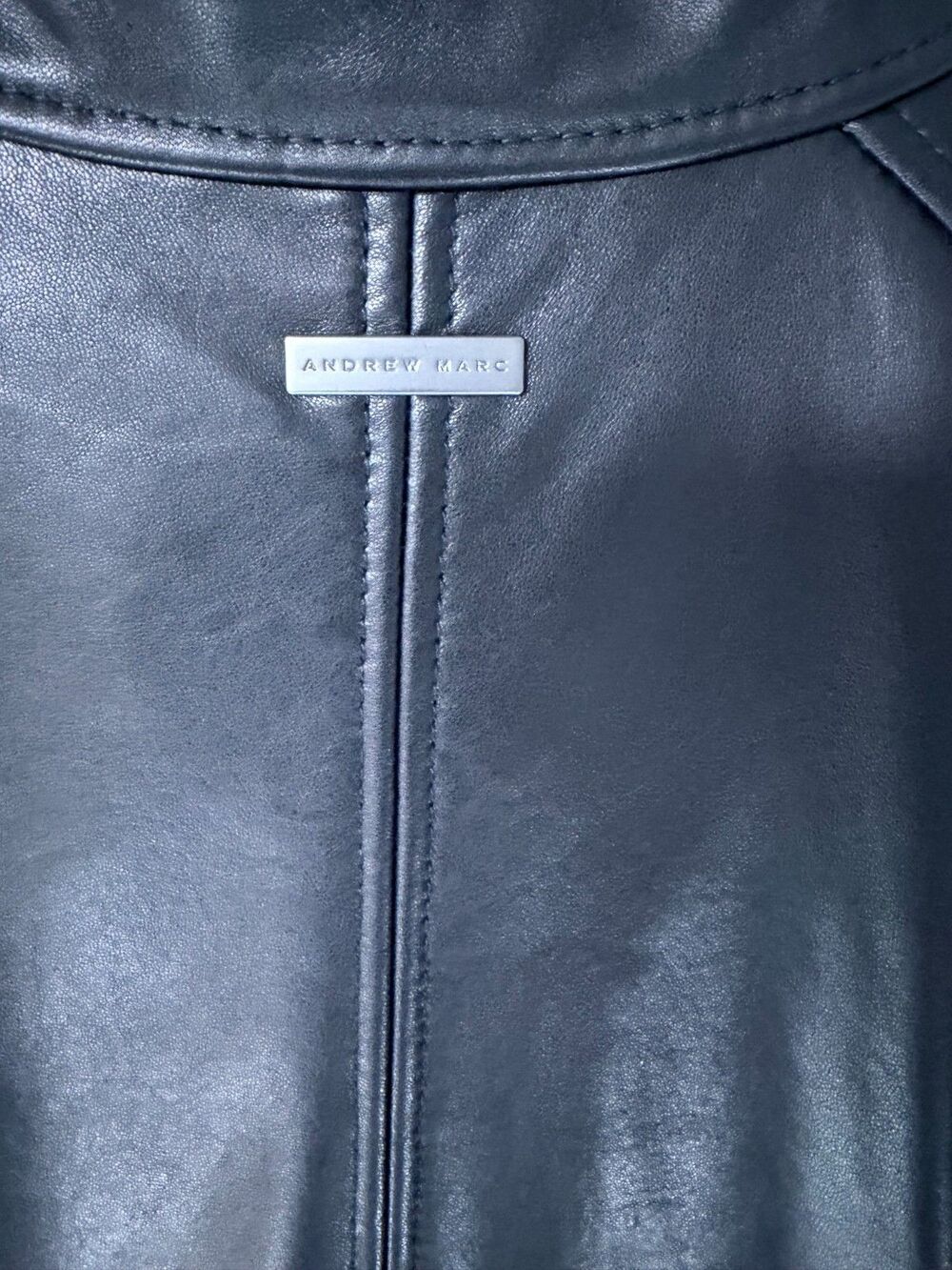 Andrew Marc Men's Black Genuine Leather Café Racer Jacket Size Large - Picture 4 of 13